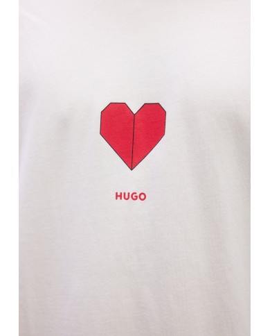 Hugo Boss Camiseta Dalentin de algodón con estampado de corazones de origami