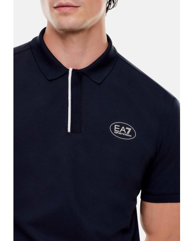 EA7 Emporio Armani Polo Tennis Club de piqué de algodón elástico