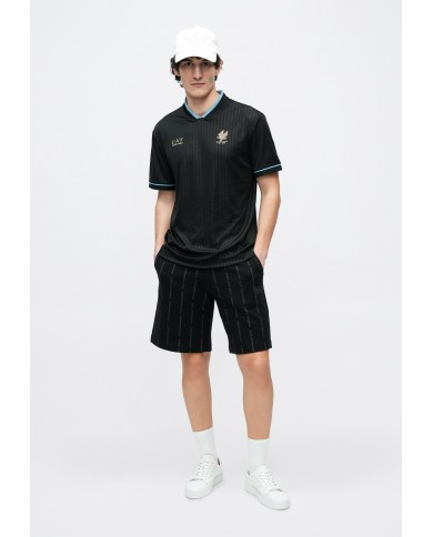EA7 Emporio Armani Pantalón corto chándal en mezcla de algodón Graphic Series