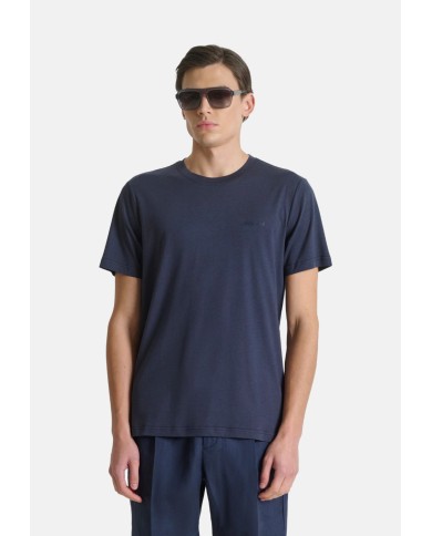 Antony Morato Camiseta Regular Fit de mezcla de Algodón y Viscosa con Logotipo de goma