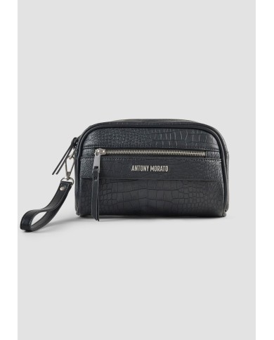 Antony Morato Bolso Pouch de Piel Sintética con estampado de cocodrilo
