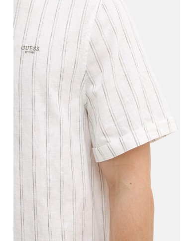 Guess Camisa SS Irregular Yarn Dyed Striped