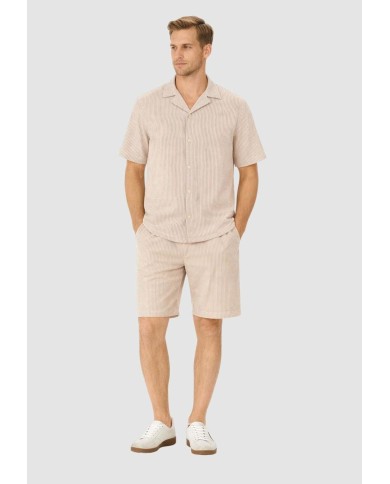 Guess Camisa SS Yarn Dyed Crinkle Bowling Shirt