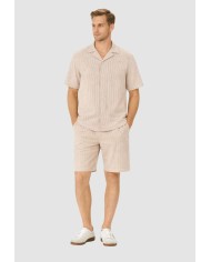 Guess Camisa SS Yarn Dyed Crinkle Bowling Shirt