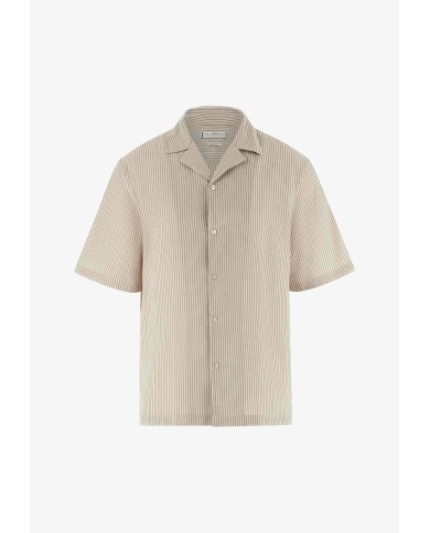 Guess Camisa SS Yarn Dyed Crinkle Bowling Shirt