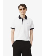 Lacoste Polo de canalé en contraste de corte clásico