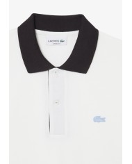 Lacoste Polo de canalé en contraste de corte clásico