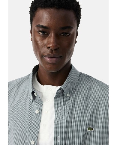 Lacoste Camisa de Algodón a Cuadros Regular Fit