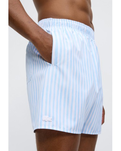 Lacoste Bañador de rayas de largo medio