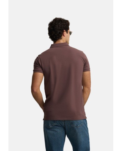 Silbon Polo clásico liso burdeos