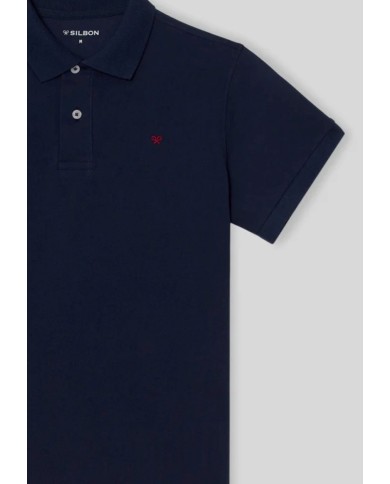 Silbon Polo Clásico liso azul marino