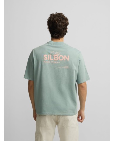 Silbon Camiseta special fit Silbon classic society verde gris