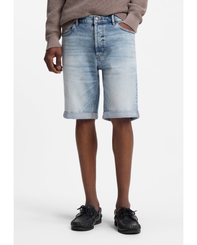 Hugo Boss Shorts tapered fit de denim elástico azul luminoso