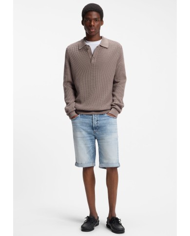 Hugo Boss Shorts tapered fit de denim elástico azul luminoso