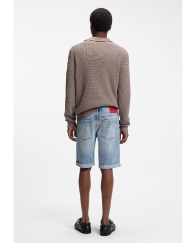 Hugo Boss Shorts tapered fit de denim elástico azul luminoso