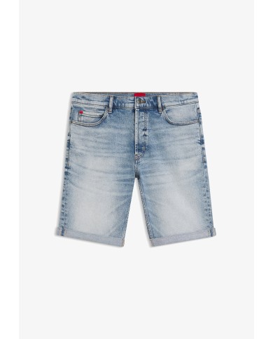 Hugo Boss Shorts tapered fit de denim elástico azul luminoso