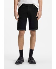Hugo Boss Bermuda Vaquera tapered fit en denim elástico negro