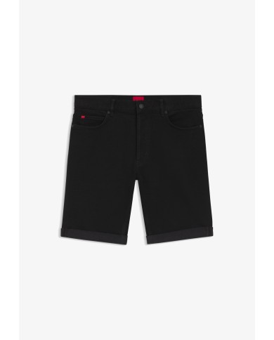 Hugo Boss Bermuda Vaquera tapered fit en denim elástico negro