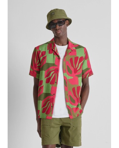 Antony Morato Camisa  Relaxed Straight Fit «HONULULU» con efecto moteado