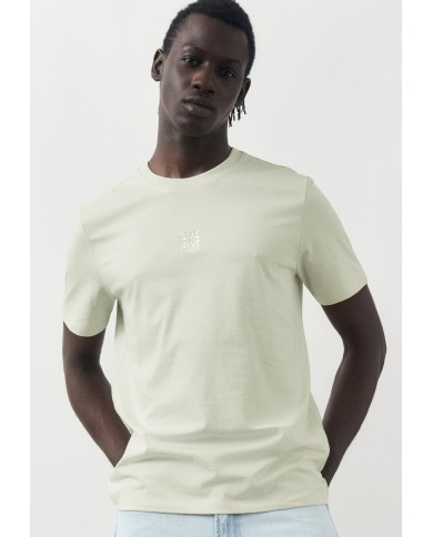 Hugo Boss Camiseta de punto de algodón con ilustración de logo bordado