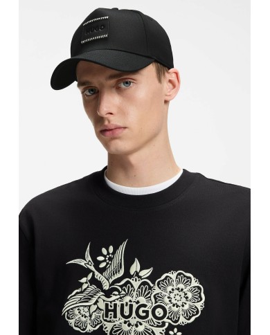 Hugo Boss Gorra de sarga de algodón con parche de logo