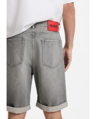 Hugo Boss Bermuda Vaquera Shorts relaxed-tapered fit de denim gris lavado a la piedra