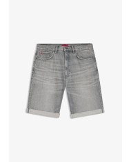Hugo Boss Bermuda Vaquera Shorts relaxed-tapered fit de denim gris lavado a la piedra