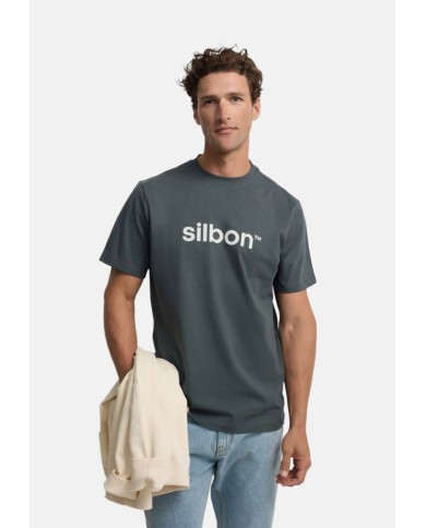 Silbon Camiseta Silbon flock verde oscuro