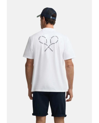 Silbon Camiseta raquetas lettering blanca