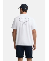 Silbon Camiseta raquetas lettering blanca