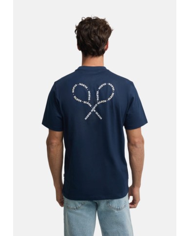Silbon Camiseta raquetas lettering azul marino