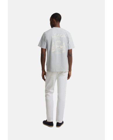 Silbon Camiseta hotel bleu gris azul