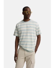 Silbon Camiseta minilogo rayas Aguamarina