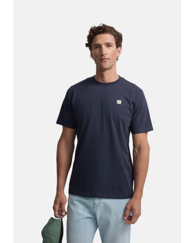 Silbon Camiseta lisa minilogo parche azul marino