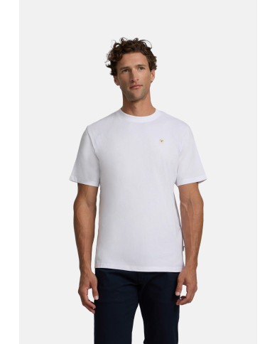 Silbon Camiseta lisa minilogo parche blanca