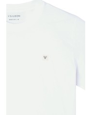 Silbon Camiseta lisa minilogo parche blanca