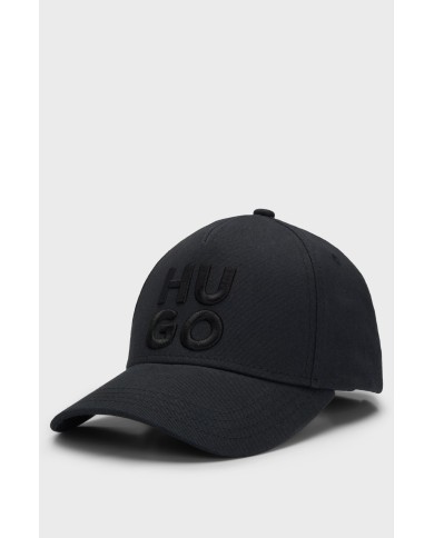 Hugo Boss Gorra Jude-Stacked de sarga de algodón con logo apilado bordado