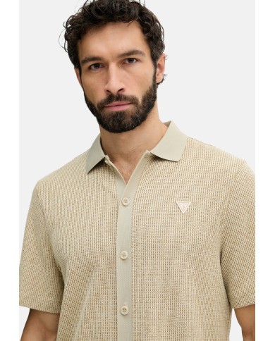 Guess Camisa SS Yarn Dyed Waffle Knit top