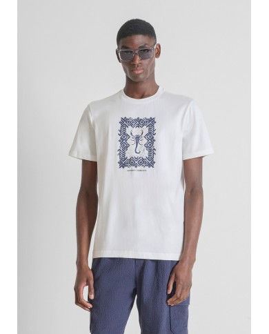 Antony Morato Camiseta Regular en mezcla de algodón interlock con estampado de escorpión.