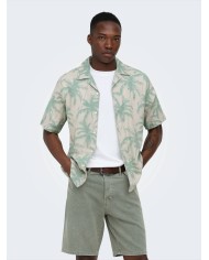 Only & Sons Camisa Onscaiden Reg Fit AOP Linen Blend