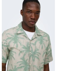 Only & Sons Camisa Onscaiden Reg Fit AOP Linen Blend