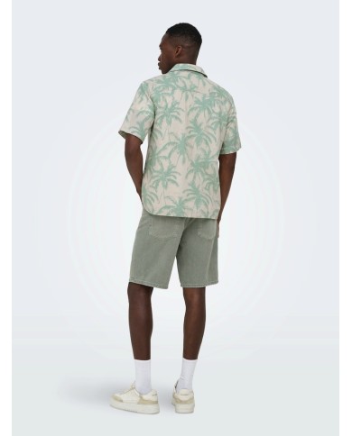 Only & Sons Camisa Onscaiden Reg Fit AOP Linen Blend