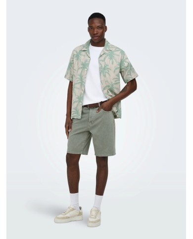 Only & Sons Camisa Onscaiden Reg Fit AOP Linen Blend