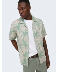Only & Sons Camisa Onscaiden Reg Fit AOP Linen Blend