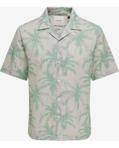 Only & Sons Camisa Onscaiden Reg Fit AOP Linen Blend