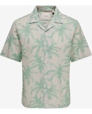 Only & Sons Camisa Onscaiden Reg Fit AOP Linen Blend