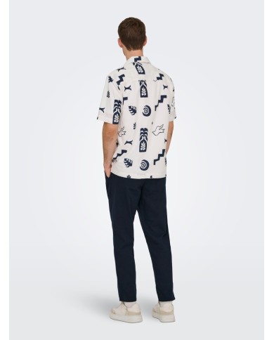 Only & Sons Pantalón Lino Onsleo Crop Linen MIX 00478