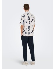 Only & Sons Pantalón Lino Onsleo Crop Linen MIX 00478