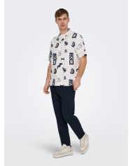 Only & Sons Pantalón Lino Onsleo Crop Linen MIX 00478