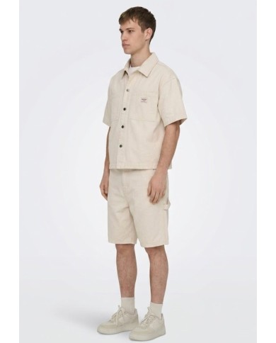 Only & Sons Bermuda Onsedge Work Ecru 8347 PIM DNM Shorts